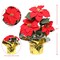 6-Pack Red Velvet Poinsettia Bush with 3 Silk Flowers in Gold Foil Pot - Lifelike Holiday Decor | Elegant Centerpiece for Tabletop & Mantel | Perfect Festive Christmas Accent - 2024 Christmas Collection, Floral Home by Artificial Flowers